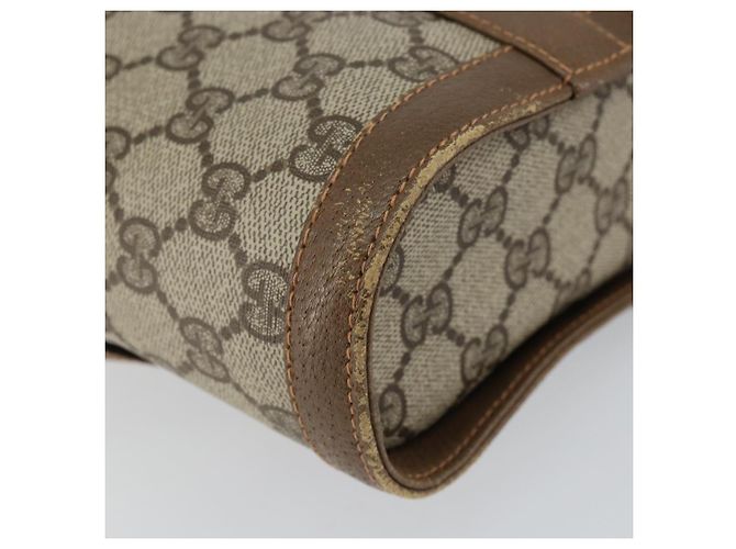 Gucci Borsa GG Supreme Web Sherry Line in PVC beige e oro 904 02 070 Auth ep11689 D'oro - vista 13