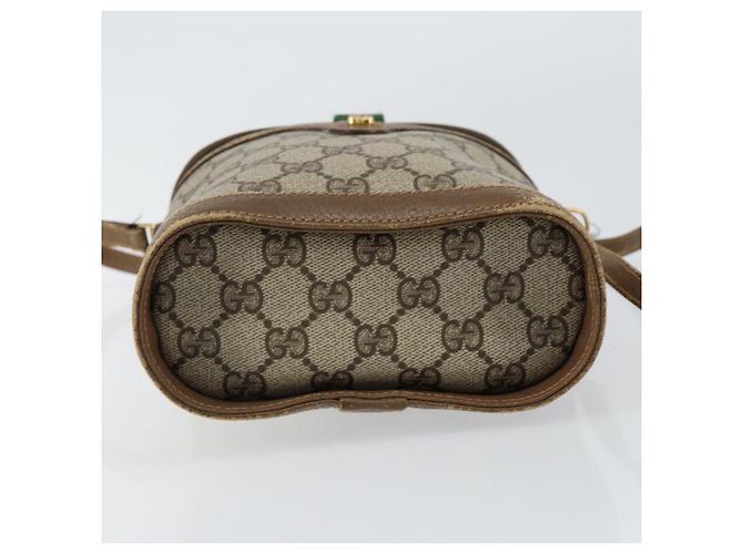 Gucci Borsa GG Supreme Web Sherry Line in PVC beige e oro 904 02 070 Auth ep11689 D'oro - vista 9