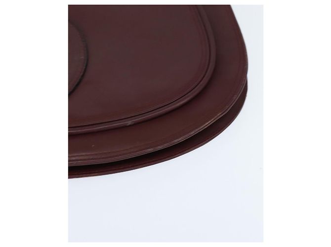 CARTIER Borsa a Spalla Must Line Pelle Bordeaux Oro Auth ki6148 D'oro Bordò - vista 11