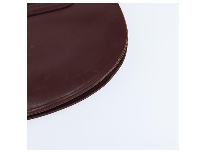 CARTIER Borsa a Spalla Must Line Pelle Bordeaux Oro Auth ki6148 D'oro Bordò - vista 13