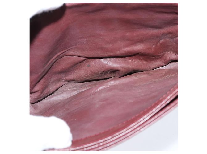 CARTIER Borsa a Spalla Must Line Pelle Bordeaux Oro Auth ki6148 D'oro Bordò - vista 16