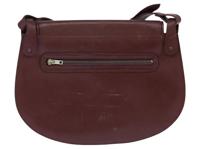 CARTIER Borsa a Spalla Must Line Pelle Bordeaux Oro Auth ki6148 D'oro Bordò - vista 3