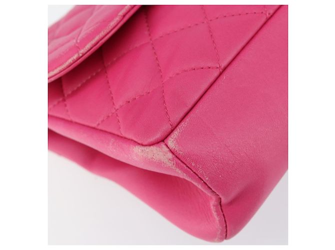 CHANEL Mini Matelassé Borsa a Spalla con Catena in Pelle di Agnello Rosa Oro CC Auth 150617 D'oro - vista 14