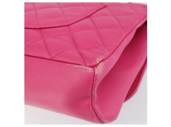 CHANEL Mini Matelassé Borsa a Spalla con Catena in Pelle di Agnello Rosa Oro CC Auth 150617 D'oro - vista 15