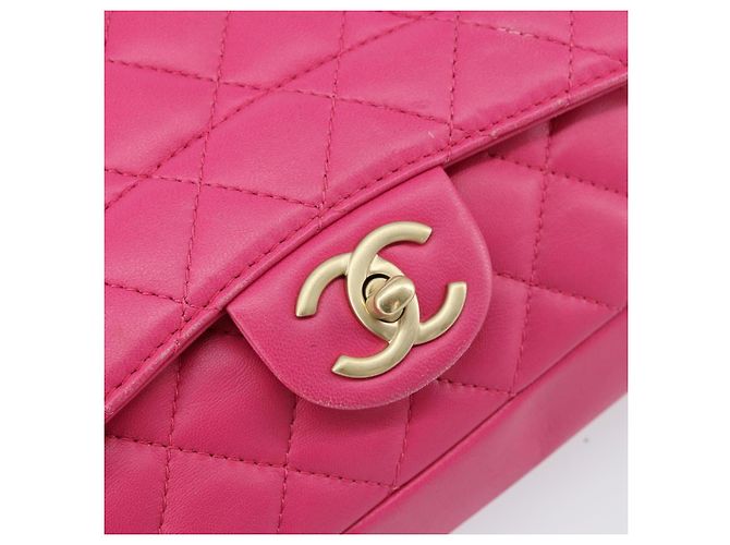 CHANEL Mini Matelassé Borsa a Spalla con Catena in Pelle di Agnello Rosa Oro CC Auth 150617 D'oro - vista 17