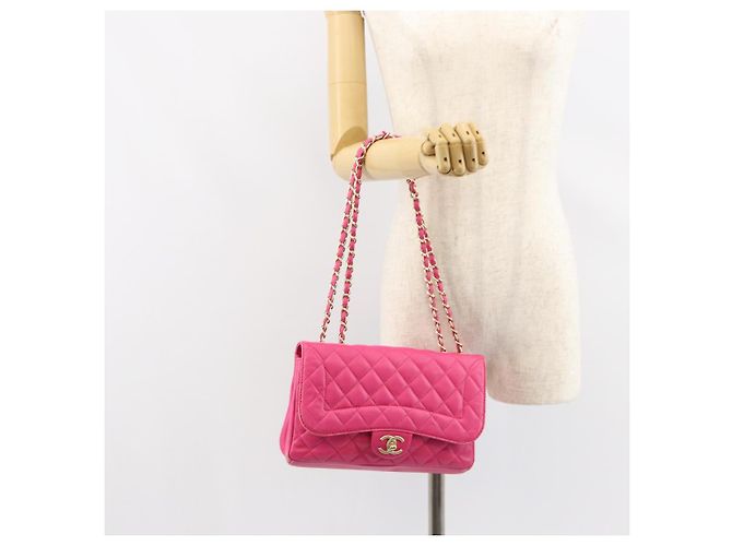 CHANEL Mini Matelassé Borsa a Spalla con Catena in Pelle di Agnello Rosa Oro CC Auth 150617 D'oro - vista 23