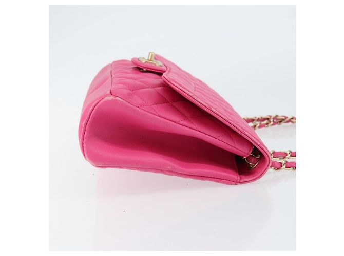 CHANEL Mini Matelassé Borsa a Spalla con Catena in Pelle di Agnello Rosa Oro CC Auth 150617 D'oro - vista 3