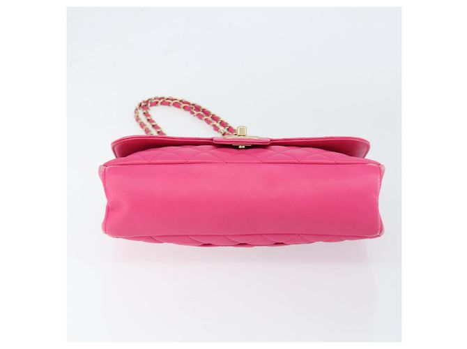 CHANEL Mini Matelassé Borsa a Spalla con Catena in Pelle di Agnello Rosa Oro CC Auth 150617 D'oro - vista 5