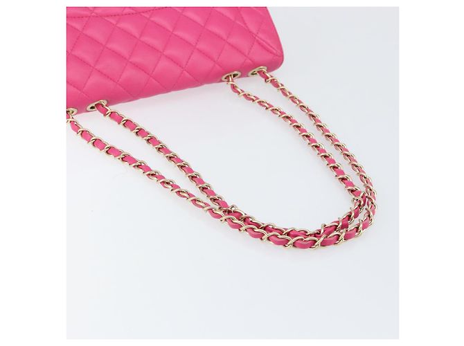 CHANEL Mini Matelassé Borsa a Spalla con Catena in Pelle di Agnello Rosa Oro CC Auth 150617 D'oro - vista 7