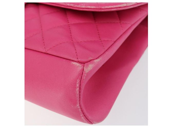 CHANEL Mini Matelassé Borsa a Spalla con Catena in Pelle di Agnello Rosa Oro CC Auth 150617 D'oro - vista 9