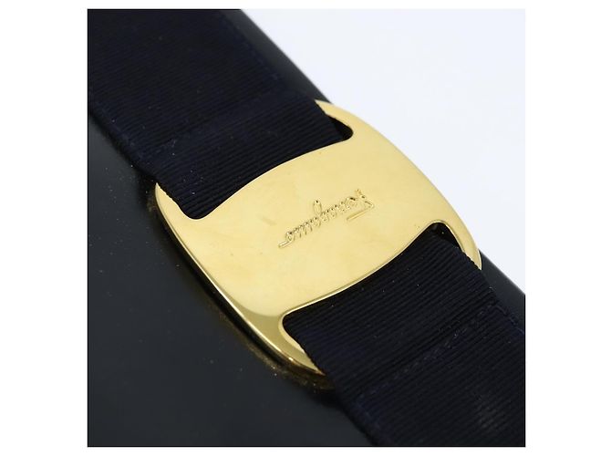 Borsa a Spalla Vala in Pelle Blu Navy e Oro di Salvatore Ferragamo Auth bs30511 D'oro - vista 14
