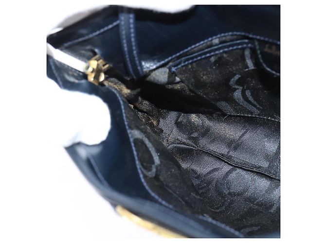 Borsa a Spalla Vala in Pelle Blu Navy e Oro di Salvatore Ferragamo Auth bs30511 D'oro - vista 18