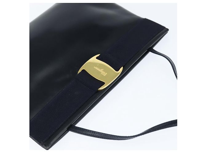 Borsa a Spalla Vala in Pelle Blu Navy e Oro di Salvatore Ferragamo Auth bs30511 D'oro - vista 6