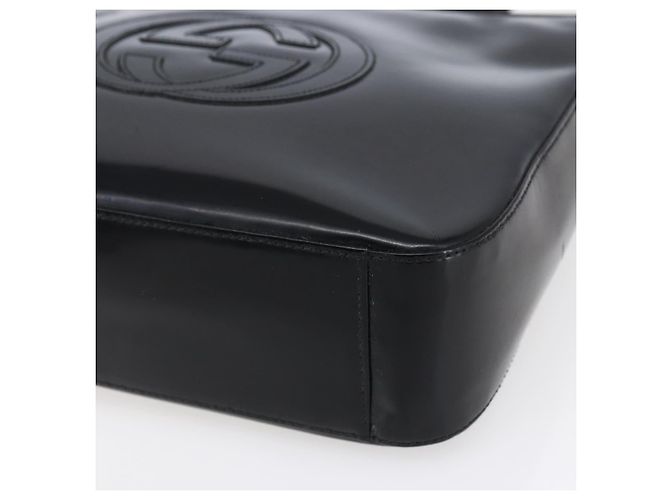 Borsa a Spalla GUCCI Soho Smalto Nero Auth 147072 - vista 10