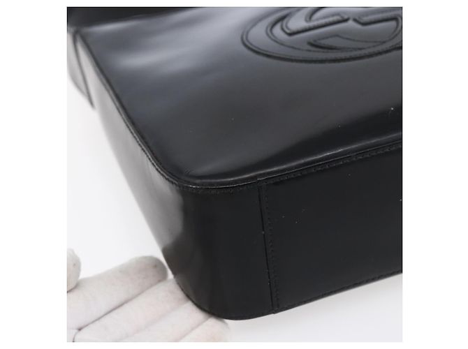 Borsa a Spalla GUCCI Soho Smalto Nero Auth 147072 - vista 11