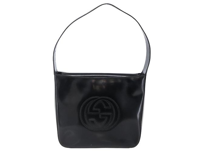 Borsa a Spalla GUCCI Soho Smalto Nero Auth 147072 - vista 2