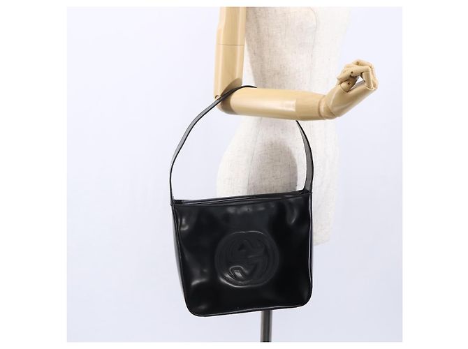Borsa a Spalla GUCCI Soho Smalto Nero Auth 147072 - vista 21