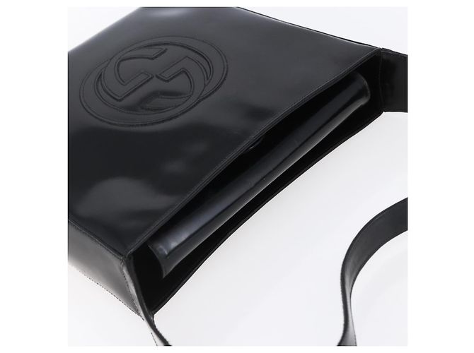Borsa a Spalla GUCCI Soho Smalto Nero Auth 147072 - vista 6