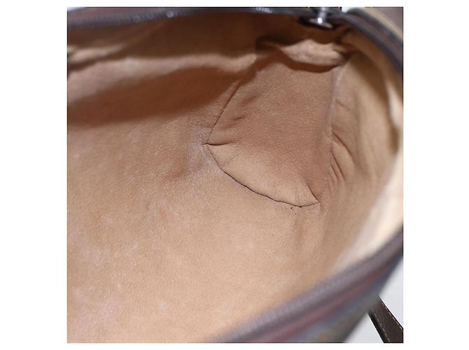 Borsa a Spalla Gucci GG Supreme Web Sherry Line PVC Beige Oro 010 378 Auth 150379 D'oro - vista 19