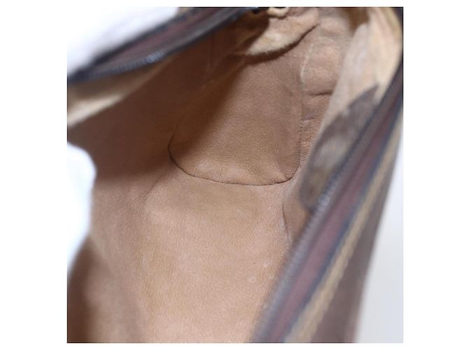 Borsa a Spalla Gucci GG Supreme Web Sherry Line PVC Beige Oro 010 378 Auth 150379 D'oro - vista 20