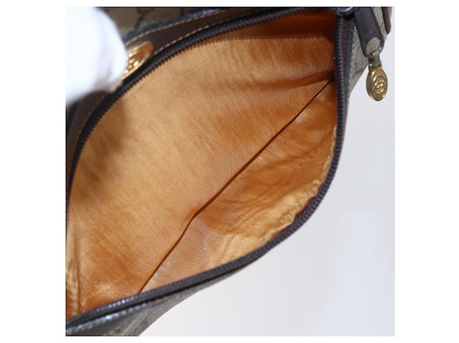 Borsa a Spalla Gucci GG Supreme Web Sherry Line PVC Beige Oro 010 378 Auth 150379 D'oro - vista 21