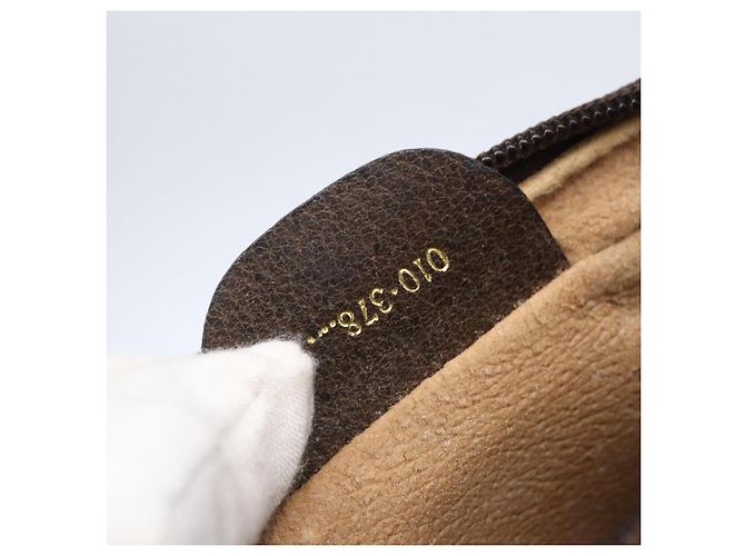 Borsa a Spalla Gucci GG Supreme Web Sherry Line PVC Beige Oro 010 378 Auth 150379 D'oro - vista 22