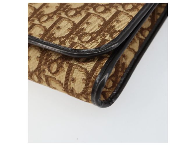 Bolso de Hombro de Lona Trotter Christian Dior Beige Dorado Auth 150566 - vista 10
