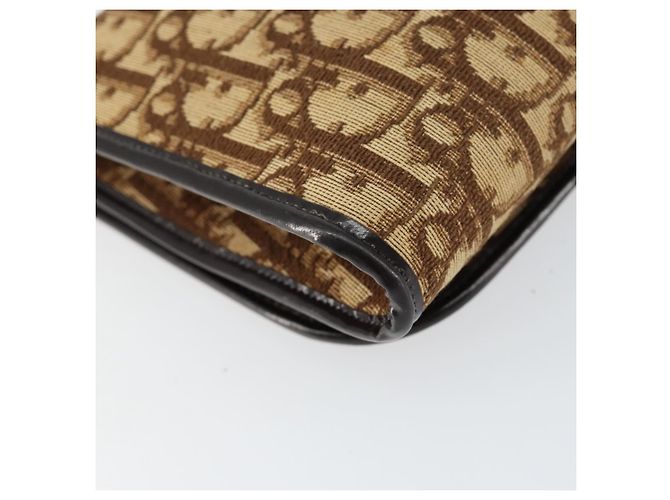 Bolso de Hombro de Lona Trotter Christian Dior Beige Dorado Auth 150566 - vista 13