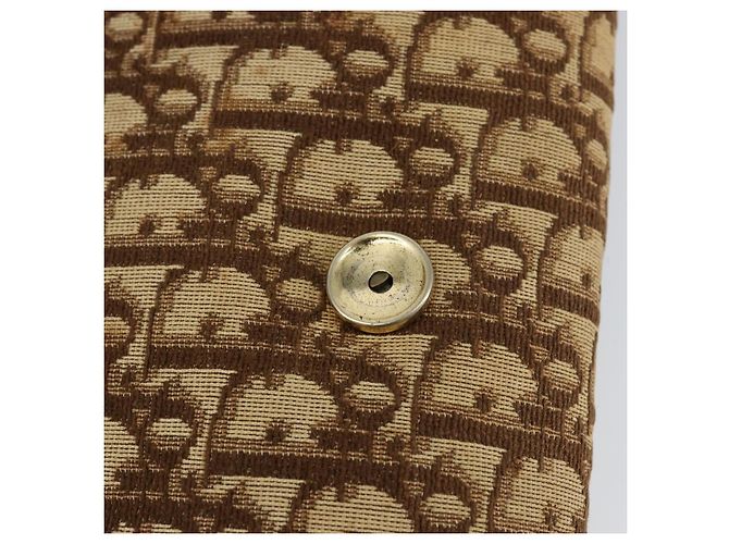 Bolso de Hombro de Lona Trotter Christian Dior Beige Dorado Auth 150566 - vista 16