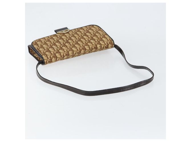 Bolso de Hombro de Lona Trotter Christian Dior Beige Dorado Auth 150566 - vista 7