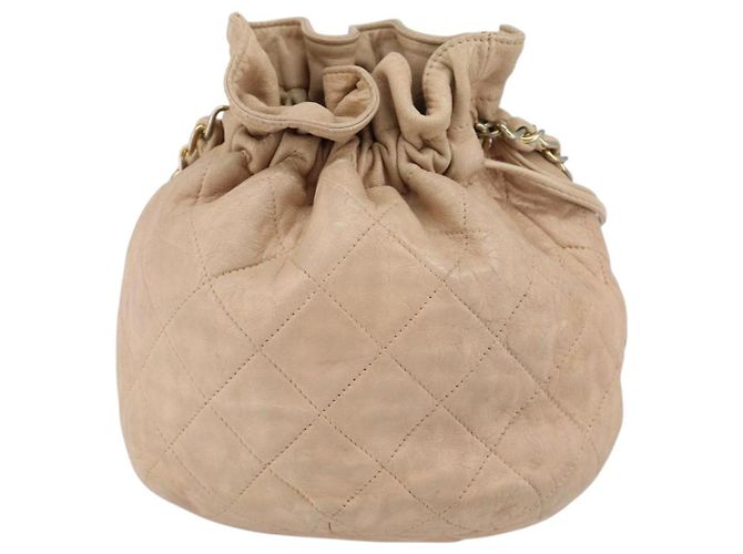 CHANEL Borsa a Spalla Matelassé in Pelle di Agnello Rosa Oro CC Auth bs30362 D'oro - vista 3