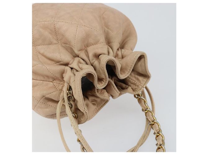 CHANEL Borsa a Spalla Matelassé in Pelle di Agnello Rosa Oro CC Auth bs30362 D'oro - vista 6