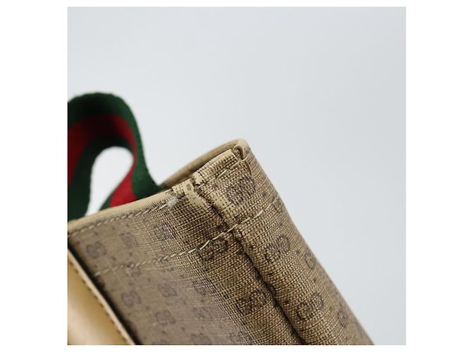Borsa tote in PVC beige della linea Sherry di GUCCI Micro GG Supreme Auth yk19729 - vista 15