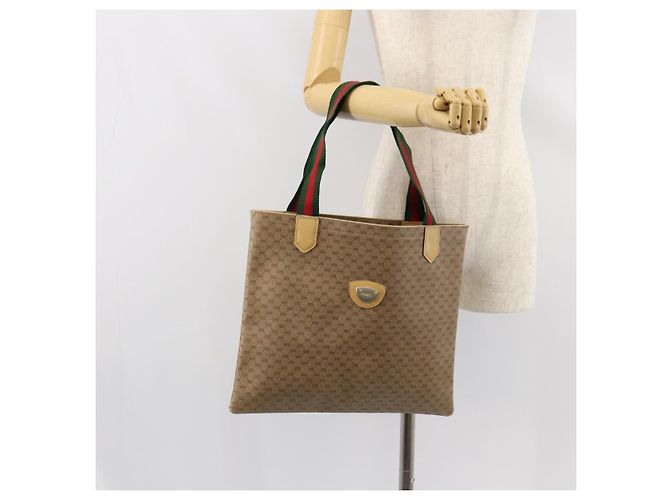 Borsa tote in PVC beige della linea Sherry di GUCCI Micro GG Supreme Auth yk19729 - vista 20