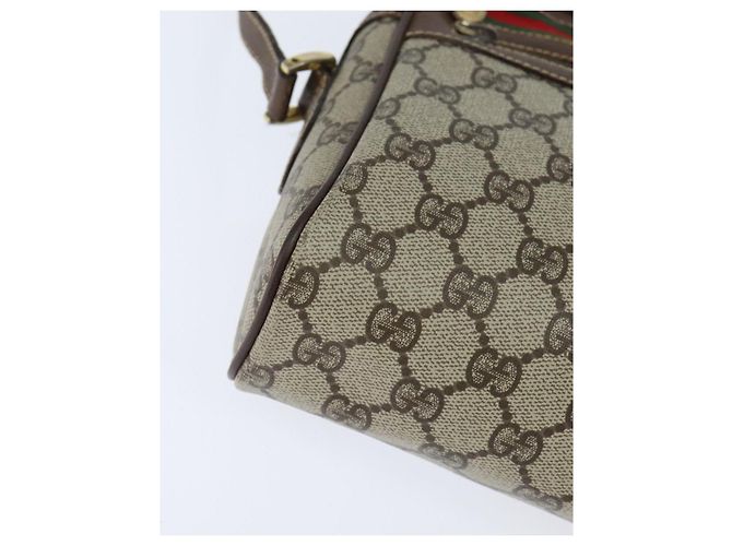 Borsa Sherry Line GG Supreme Web di GUCCI in PVC beige e oro 40 02 088 Auth 147770 D'oro - vista 10
