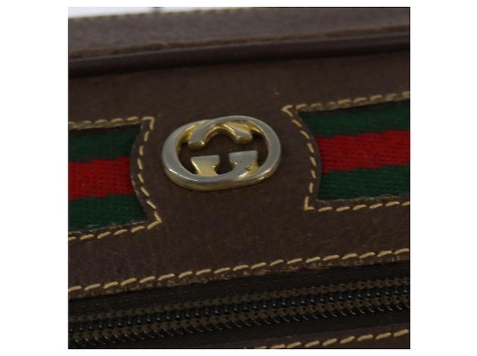 Borsa Sherry Line GG Supreme Web di GUCCI in PVC beige e oro 40 02 088 Auth 147770 D'oro - vista 14