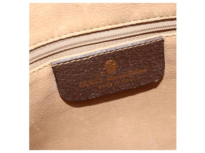 Borsa Sherry Line GG Supreme Web di GUCCI in PVC beige e oro 40 02 088 Auth 147770 D'oro - vista 15