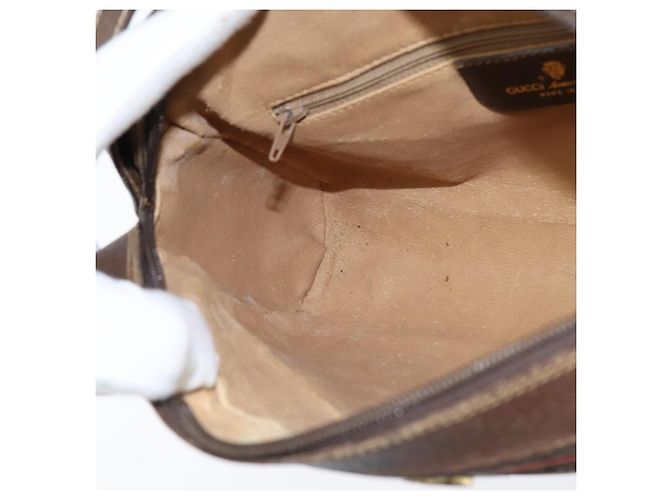 Borsa Sherry Line GG Supreme Web di GUCCI in PVC beige e oro 40 02 088 Auth 147770 D'oro - vista 18