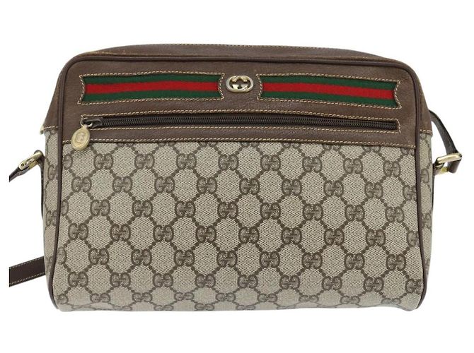 Borsa Sherry Line GG Supreme Web di GUCCI in PVC beige e oro 40 02 088 Auth 147770 D'oro - vista 2