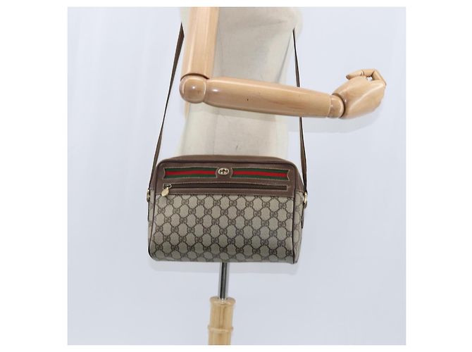 Borsa Sherry Line GG Supreme Web di GUCCI in PVC beige e oro 40 02 088 Auth 147770 D'oro - vista 21