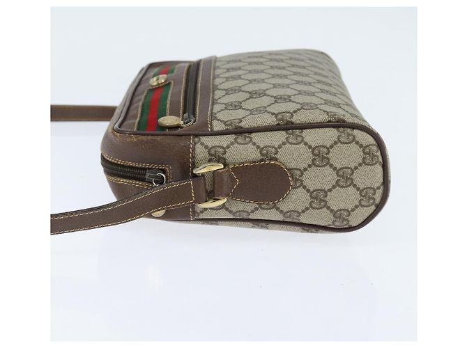 Borsa Sherry Line GG Supreme Web di GUCCI in PVC beige e oro 40 02 088 Auth 147770 D'oro - vista 4