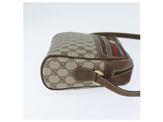Borsa Sherry Line GG Supreme Web di GUCCI in PVC beige e oro 40 02 088 Auth 147770 D'oro - vista 5
