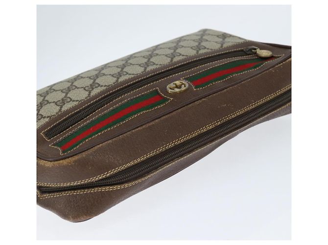 Borsa Sherry Line GG Supreme Web di GUCCI in PVC beige e oro 40 02 088 Auth 147770 D'oro - vista 6