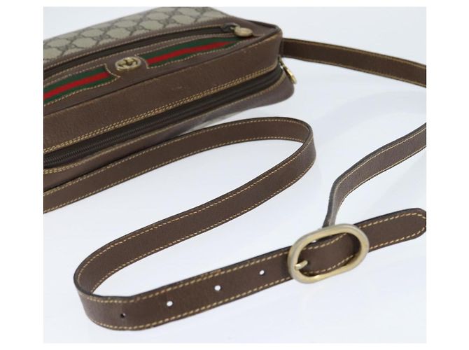 Borsa Sherry Line GG Supreme Web di GUCCI in PVC beige e oro 40 02 088 Auth 147770 D'oro - vista 7