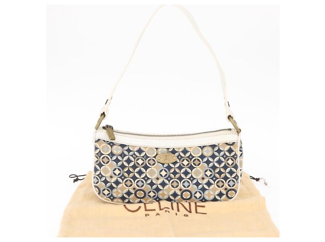 Céline CELINE Accessory Pouch Canvas Navy Auth 154613 Navy blue - view 12