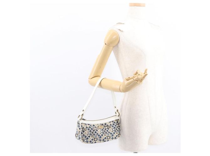 Céline CELINE Accessory Pouch Canvas Navy Auth 154613 Navy blue - view 23