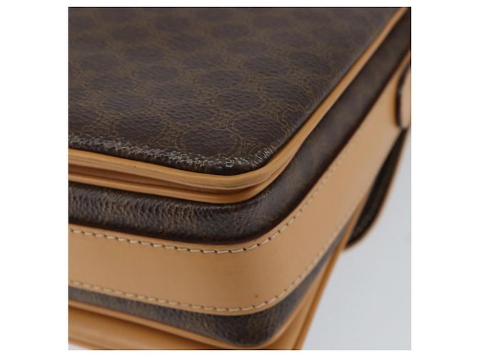 Céline Borsa a Spalla in Tela Macadam CELINE in Pelle PVC Marrone Oro Auth ka274 D'oro - vista 15