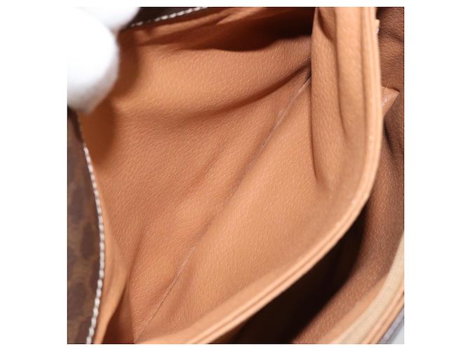Céline Borsa a Spalla in Tela Macadam CELINE in Pelle PVC Marrone Oro Auth ka274 D'oro - vista 20