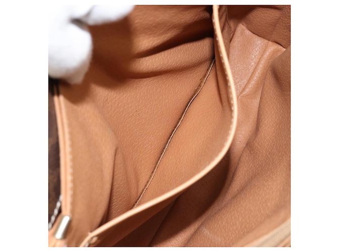 Céline Borsa a Spalla in Tela Macadam CELINE in Pelle PVC Marrone Oro Auth ka274 D'oro - vista 21