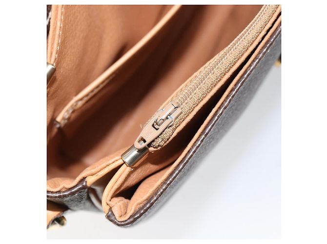 Céline Borsa a Spalla in Tela Macadam CELINE in Pelle PVC Marrone Oro Auth ka274 D'oro - vista 22